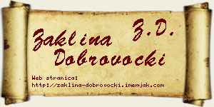 Žaklina Dobrovocki vizit kartica